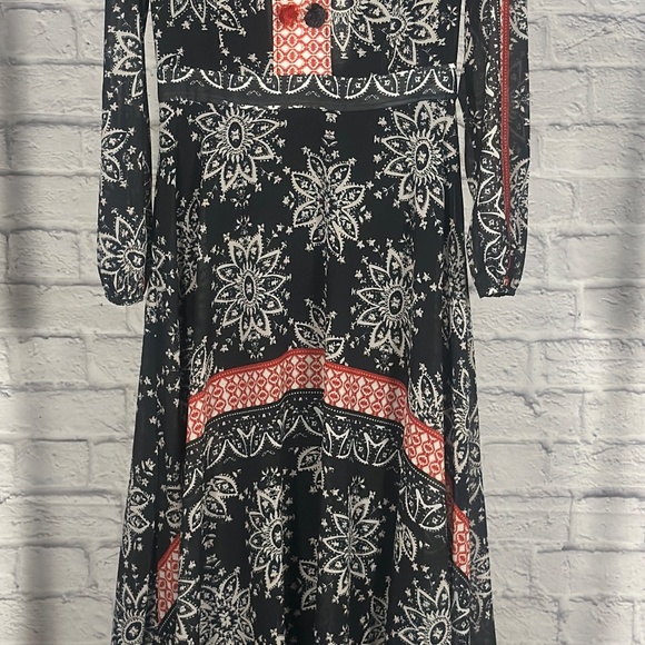 Sheryl Crow Boho Floral Print Maxi Dress with Sheer Sleeves - Picture 11 of 16